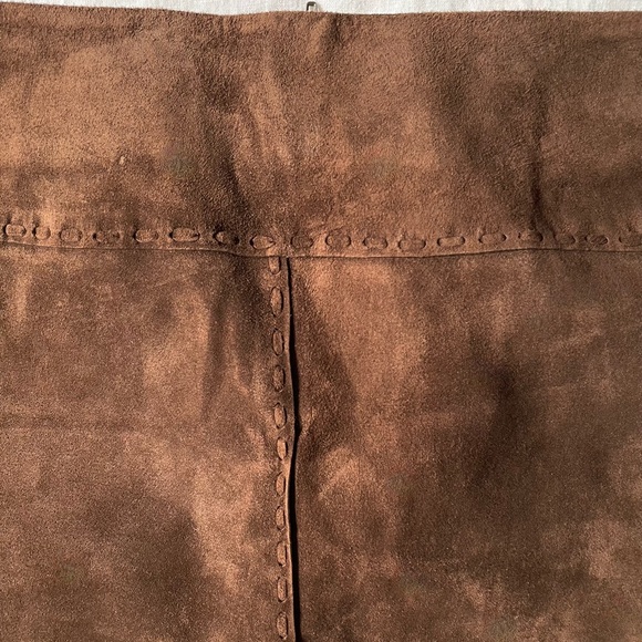 Vintage Margaret Godfrey 70s Brown Suede Skirt - Picture 2 of 6